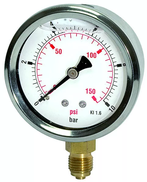 RIEGLER Glyzerinmanometer Pressure Line G 1/4 senkr.  63 mm 0-40 bar   710-CDE