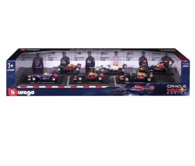 Bburago Red Bull Racing Formula 1 F1 1:43 Scale Die Cast Metal 6 Car Pack RARE