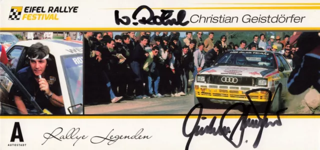 Walter Röhrl Christian Geistdörfer UH original signiert Autogrammkarte AK G90