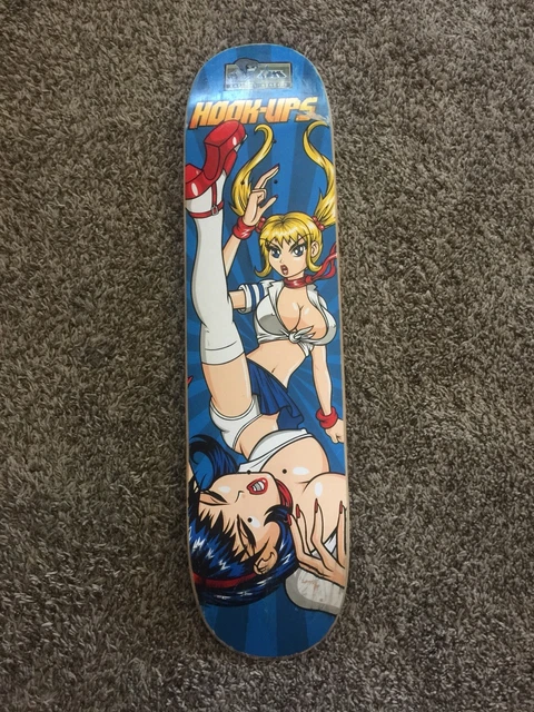 Planche De Skateboard Vintage Hook Ups 'School Girl Raven' - Modèle 2003 - Neuf Avec Défauts Mineurs