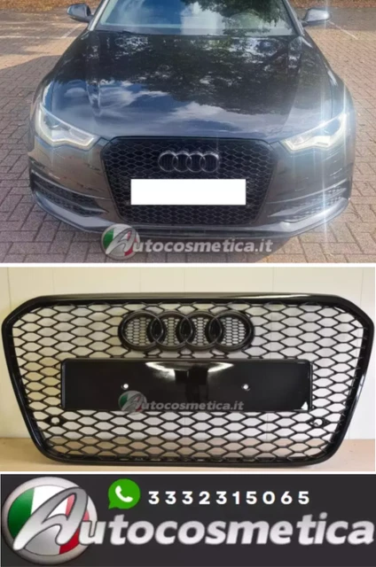 Grille Nid D’Abeille Antibrouillard Audi A6 C7 2012-2015 – 2 Pièces Chrome Avant – Remplacement Direct Pare-Chocs Calandre