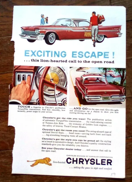 1959 Chrysler Windsor 2 Door Hardtop Print Ad