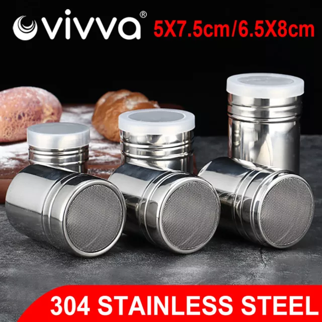 Stainless Steel Icing Sugar Cocoa Coffee Shaker Flour Duster Chocolate Powder