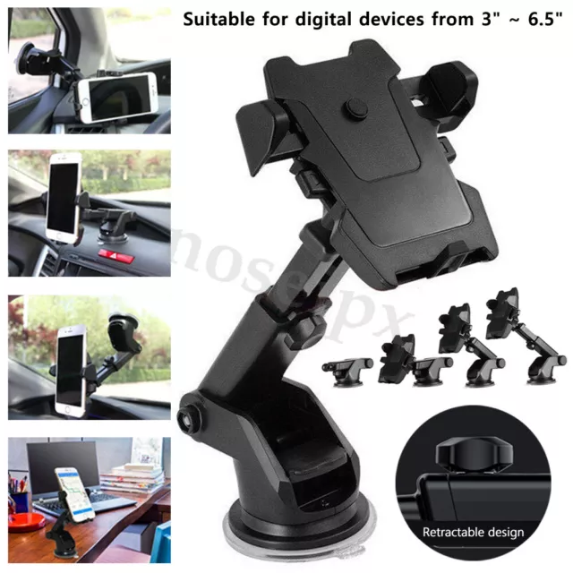 360° Car Phone Holder Windscreen Dashboard Suction Mount GPS Stand Universal