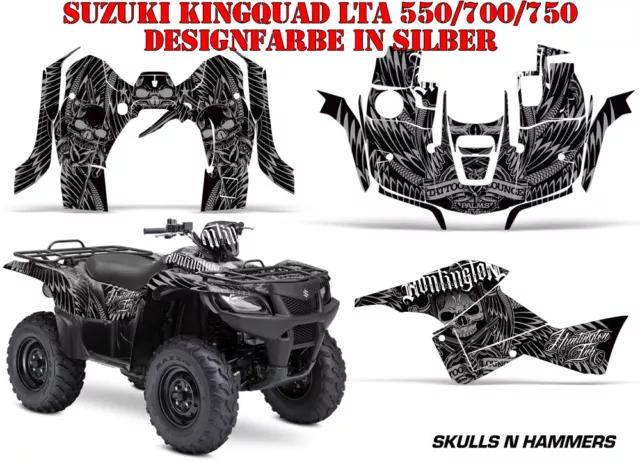 Amr Racing Dekor Kit Atv Suzuki King Quad Lta 450/500/700/750 Skulls N Hammers B