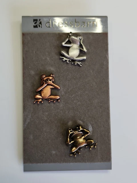 JJ Jonette Pin Set 3 Colors Frogs See No Evil, Hear No Evil, Speak No Evil