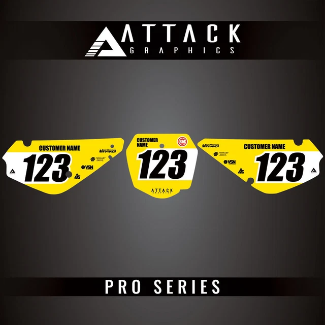 Attack Graphics Pro Series Number Plate Backgrounds For Suzuki RM85 2005