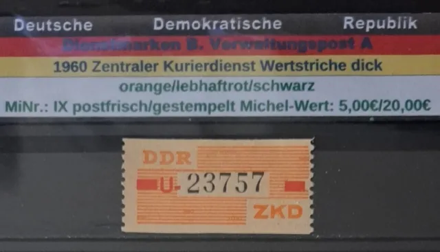 DDR 1960 Dienstmarken B. Verwaltungspost A MiNr.: VIII postfrisch ZKD