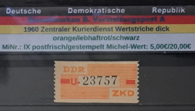DDR 1960 Dienstmarken B. Verwaltungspost A MiNr.: VIII postfrisch ZKD