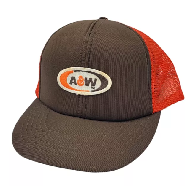 Vintage A&W Root Beer Patch Foam Mesh Trucker Snapback OSFM Adjustable Hat Cap