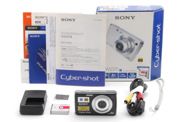 【NEAR MINT/Box】Sony Cyber-Shot DSC-W220 12.1MP 4x Zoom Digital Camera From JAPAN