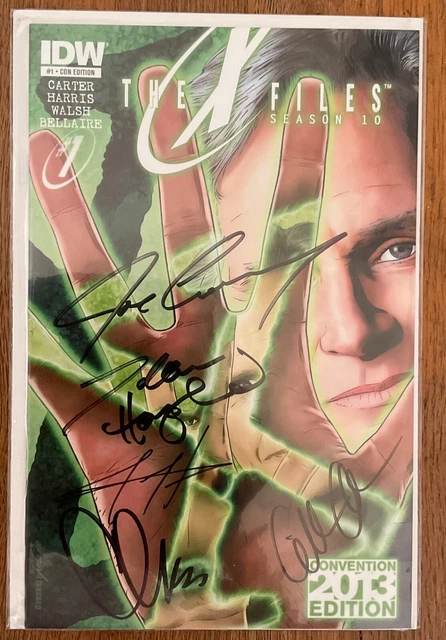 X-Files Season 10 #1 SDCC Signed x 5 Gillian Anderson Chris Carter Dean Haglund