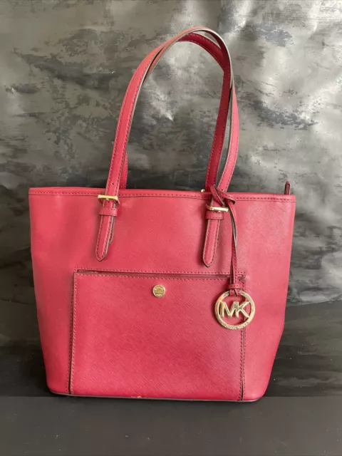 NWT MICHAEL Kors Kelsey Zip Large Backpack Bright Red Nylon ~MSRP$178