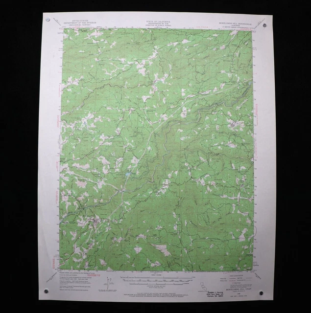 US GEOLOGICAL SURVEY Map Scale 1/62500 Topographic Sheet Mokelumne Hill