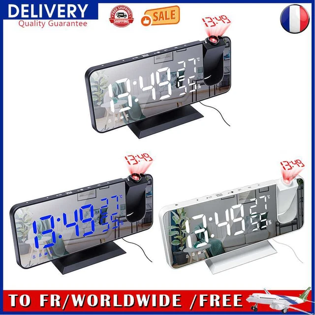 Digital FM Radio Projection Alarm Clock Smart LED Electric Table Desktop Watch