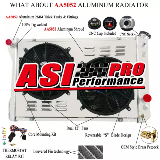 3 ROW ALUMINUM Radiator Shroud Fan Relay For  Ch ...
