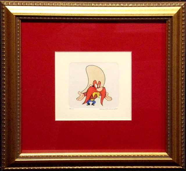 Yosemite Sam Hand Tinted Limited Ed Art Etching Looney Tunes Warner Bros 9 OBO