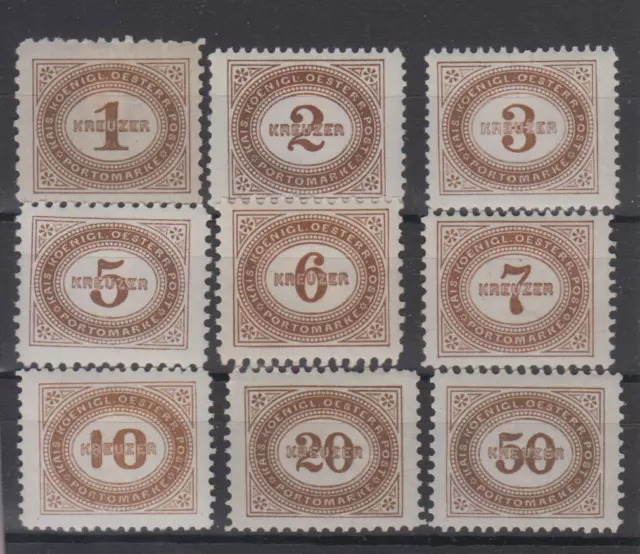 Österreich Porto Nr. 1-9, *