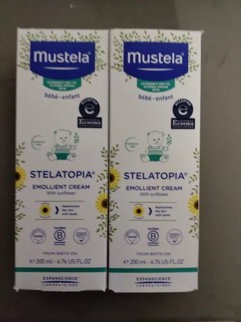 2 Pack Mustela Stelatopia Eczema-Prone Skin Emollient Baby Cream Exp 5/2025