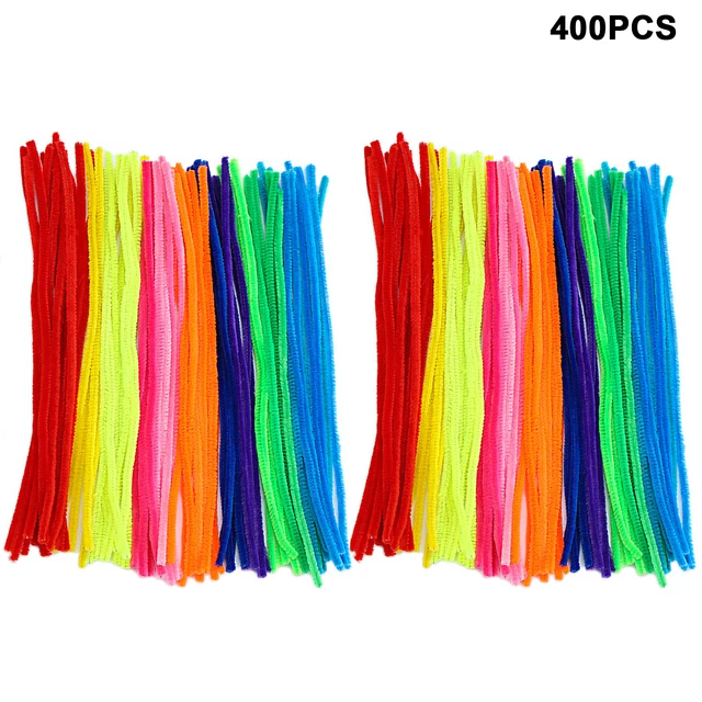 400pcs Kids Art Soft Kindergarten Craft Supplies DIY Pipe Cleaner Chenille Stem