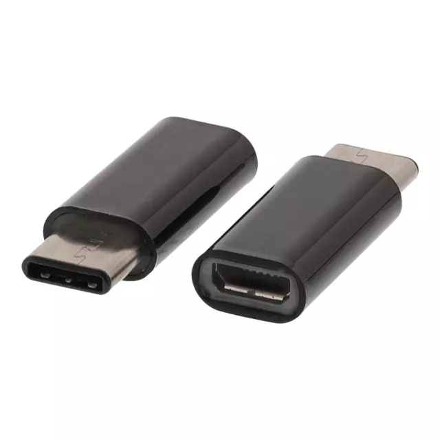 USB 2.0 Adapter USB-C male - USB Micro B female Schwarz VLCP60910B