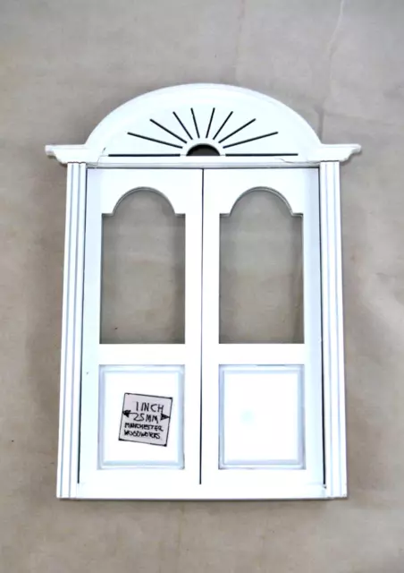 DOOR  800WO  White Double Exterior  Bespaq Design dollhouse miniature 1:12 scale