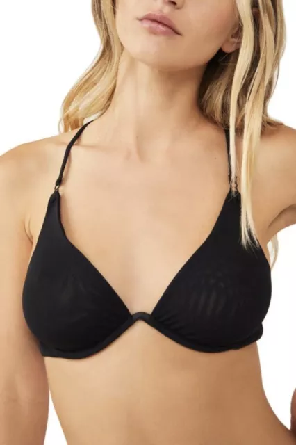 Free People Intimately FP “in the mood” black mesh underwire bra 36D