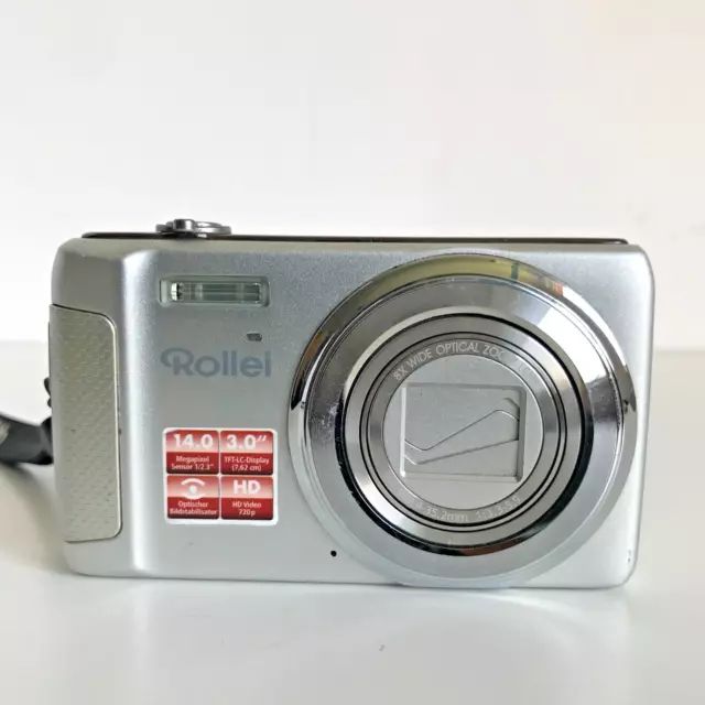 Rollei Powerflex 600 12MP Digital Compact Camera Silver + Battery - Please read