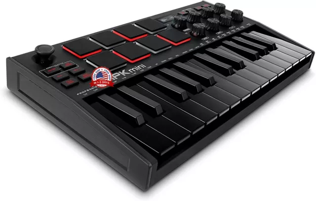 Controlador de teclado MIDI USB con 8 pads de batería retroiluminados 25 Key US