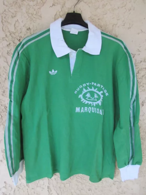 Maillot Rugby Partage MARQUISAT ADIDAS VENTEX vintage shirt maglia Trefoil L