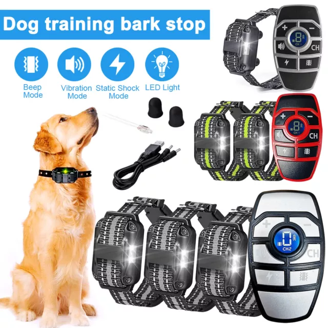 1968FT Dog Shock Training Collar Remote Waterproof Pet Trainer for 1/2/3 Dogs