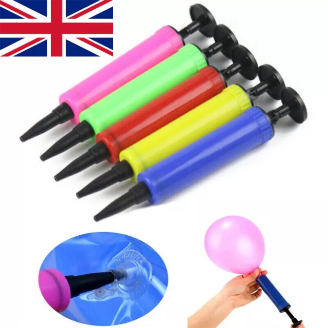 1pc BALLOON PUMP SET WITH TIE TOOL HAND HELD PORTABLE AIR INFLATOR PARTY TOOL UK