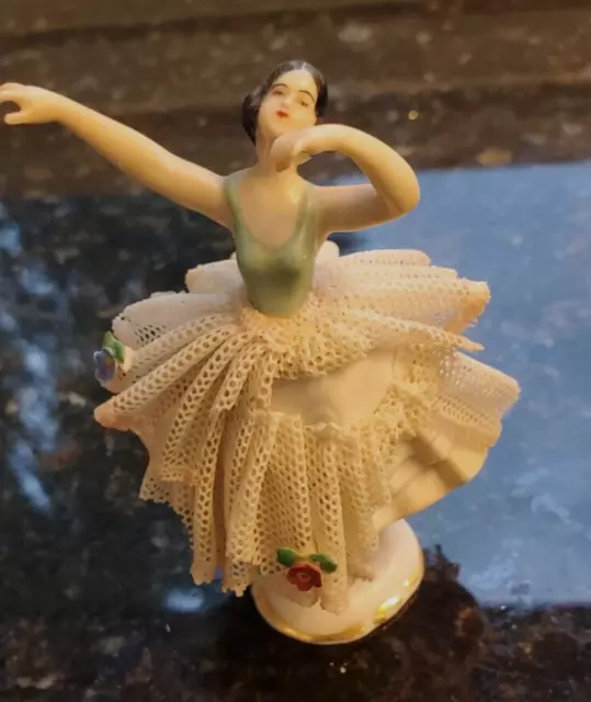 Frankenthal Porcelain Dresden Lace Ballerina Figurine