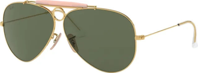 Ray-Ban Shooter Sunglasses, Arista Gold Frame, G-15 Green Lens, 58mm