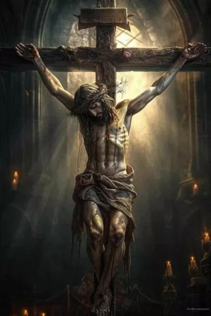Plaque rétro en métal - 20,3 x 30,5 cm - Affiche de Jésus Christ