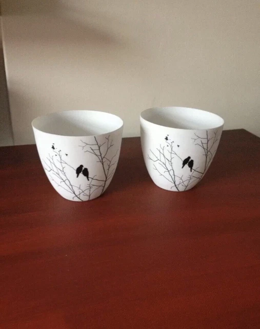 MADAM STOLTZ  Tealight Tea Light Candle Holder Porcelain Cups