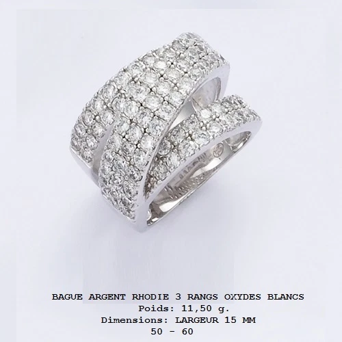 Bague Taille 54 En Argent Rhodié Avec Pavé Diamants Cz Noir Et Blanc - Dolly-Bijoux, Neuve