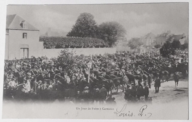 carte postale ancienne Manche  Un jour de Foire à Carentan