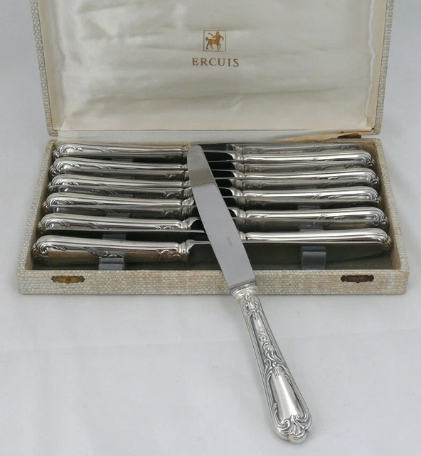 12 Couteaux de Table Style Louis XV Métal Argenté • $176.99 12 Couteaux de Table Style Louis XV Métal Argenté • $176.99