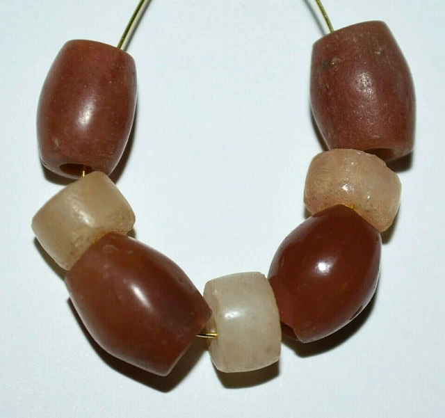 Ancient Agate Stone Excavated Djenne Dig Beads Mali African Trade 1000 Years Old