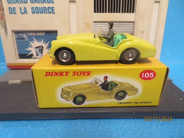 Dinky Triumph TR2 Number 105, Boxed, Rare Spun Hubs, Very