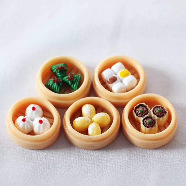 5pcs 1:12 Scale Miniature Dollhouse Chinese Dim Sum Food for Decor T GyYHUKY SN❤