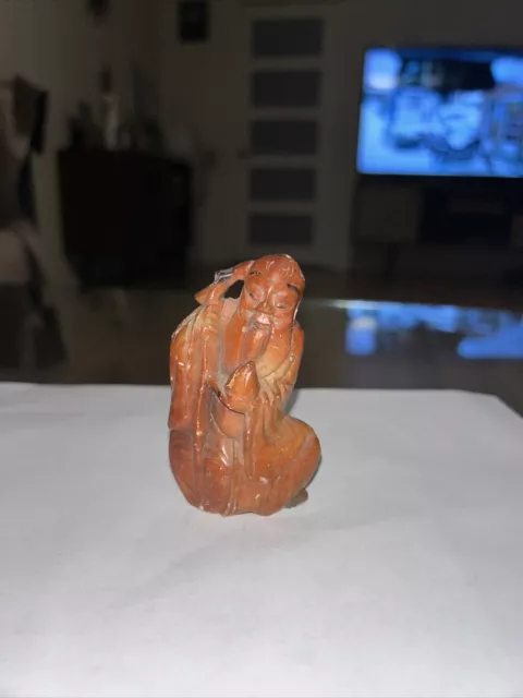 Vintage Chinese  hand Carved Soap Stone Buddha/Wise Men