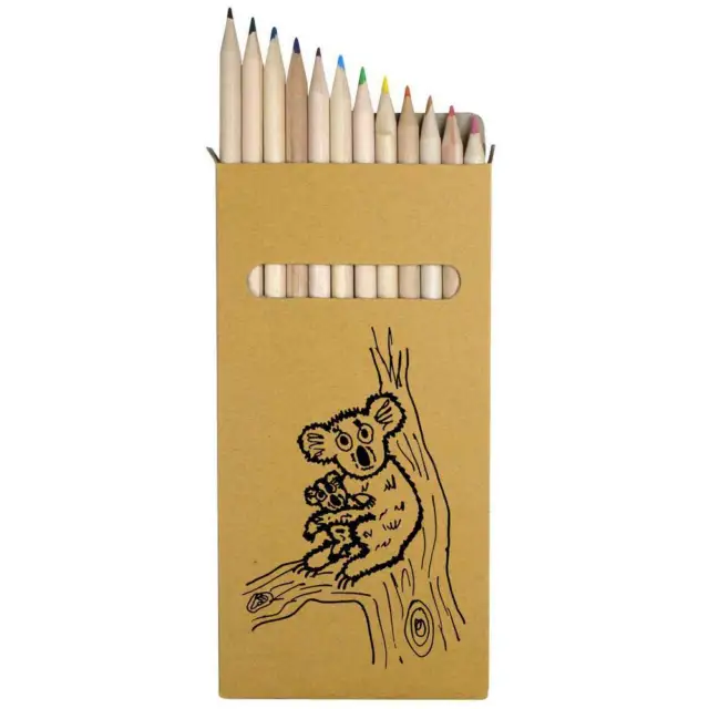 12 lápices de colores largos 'Koala & Joey In Tree' (PE00048921)