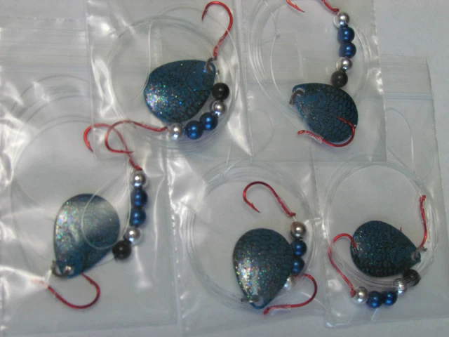5 Spinner Rigs Leech Minnow Crawler Harness Walleye, Bass, Pike Colorado Blades