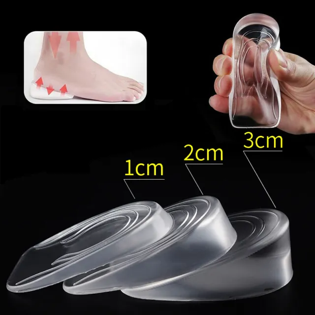 Silicone Shoes Pads Heel Insert Increase Taller Height Lift Shoes Insoles Heal 2