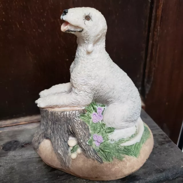 Charmstone BEDLINGTON TERRIER Figurine Cold Cast Marble Sculpture~ Earl Sherwan