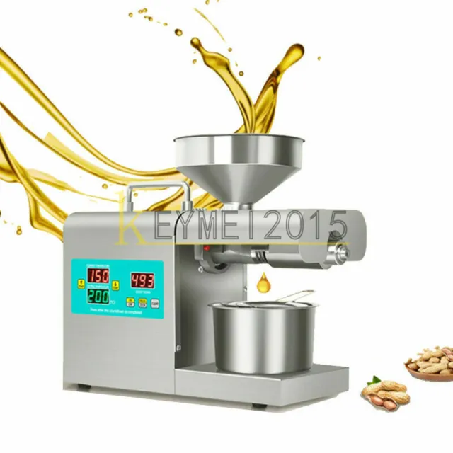 Automatic Oil Press Machine Peanut Cold Hot Seed Oil Extractor TEMP Control 820W