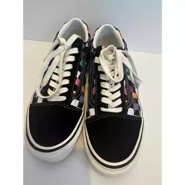 Vans Old Skool Rainbow Checkerboard Sneakers Women’s Size 11/ Men’s Size 9.5