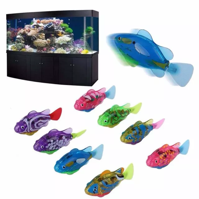 Funny Swimming Electronic Fish Activated Battery Powered Fishing Toy Decorati Ql